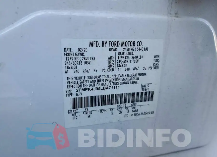 2FMPK4J95LBA71111 Photo# 13
