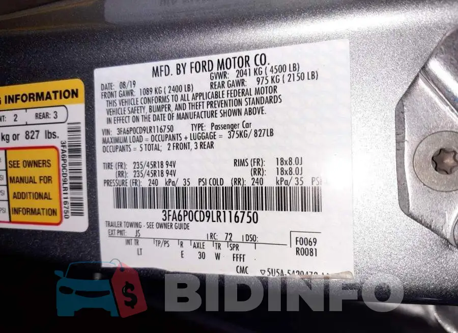 3FA6P0CD9LR116750 Photo# 12