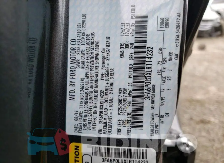 3FA6P0LUXLR114232 Photo# 12