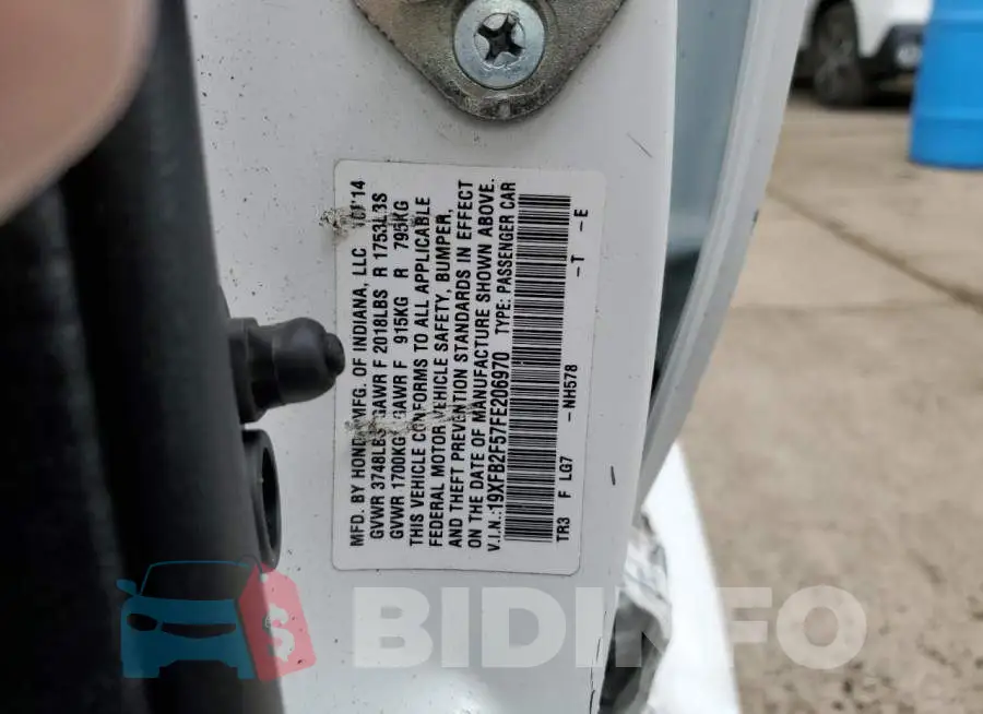 19XFB2F57FE206970 Photo# 12