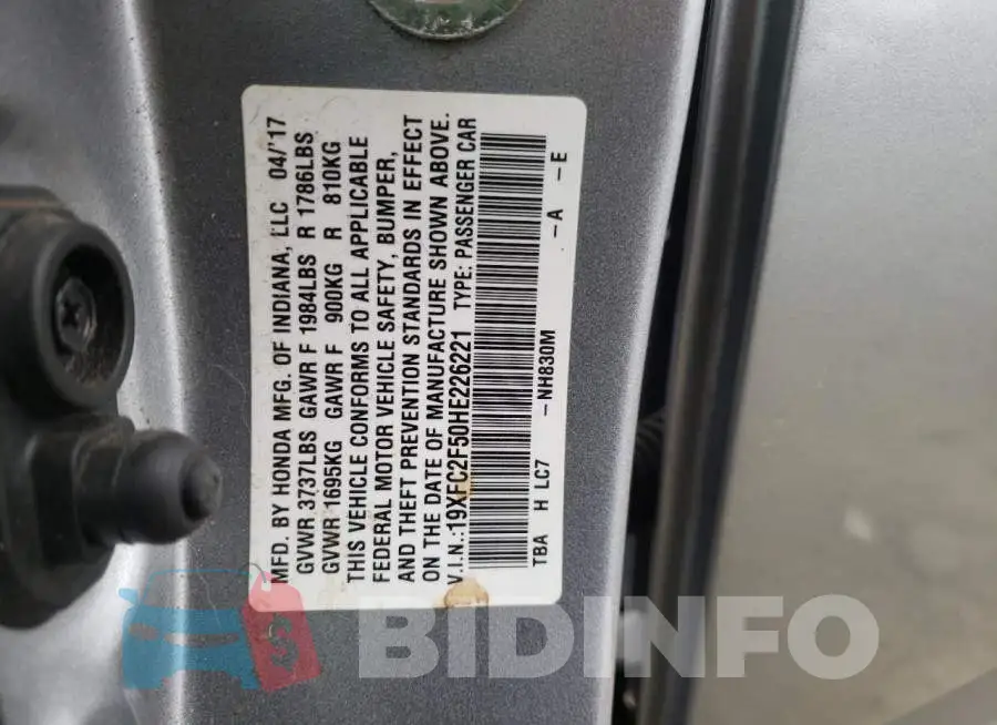 19XFC2F50HE226221 Photo# 12