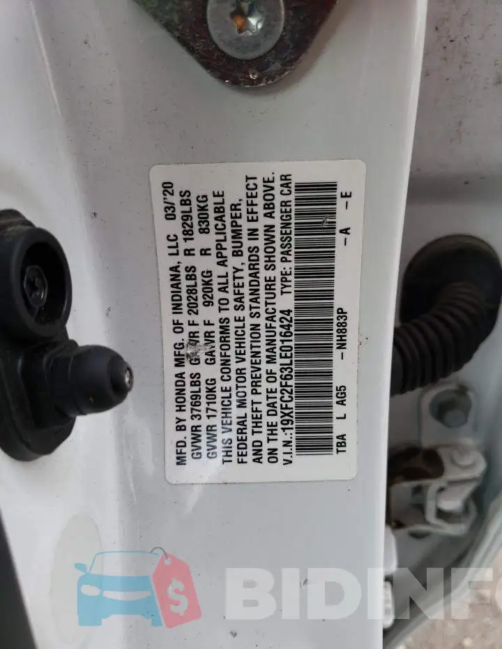 19XFC2F63LE016424 Photo# 12