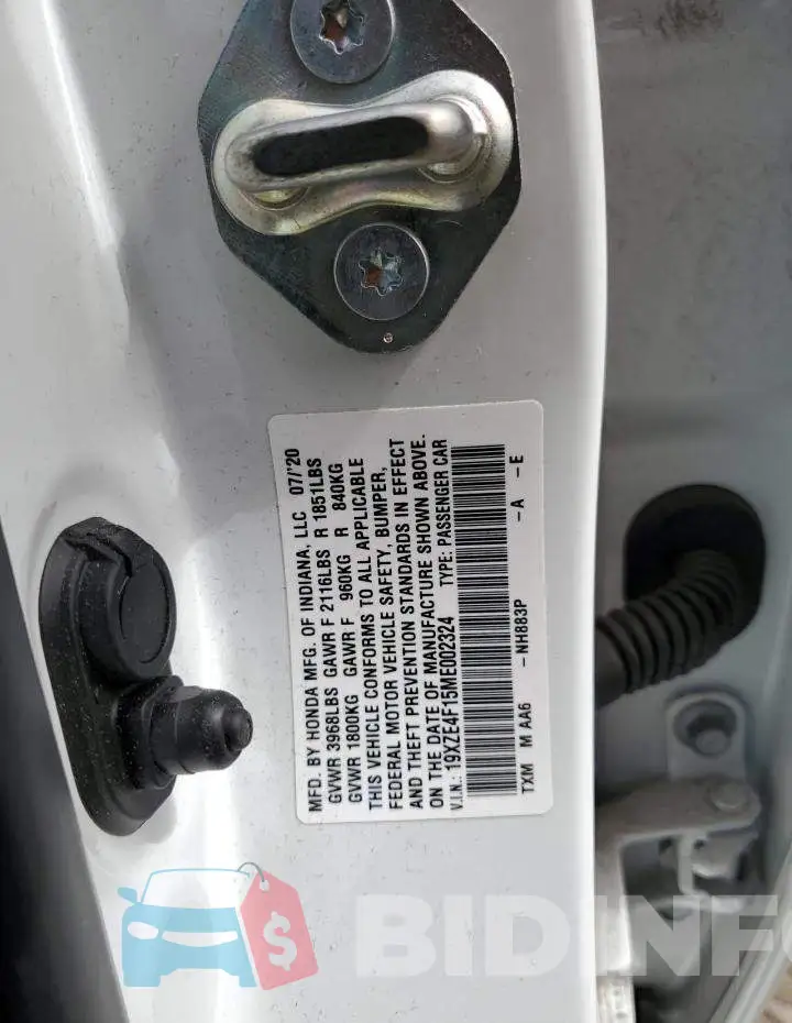 19XZE4F15ME002324 Photo# 12