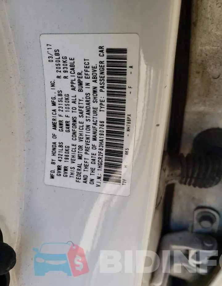 1HGCR2F83HA190766 Photo# 13