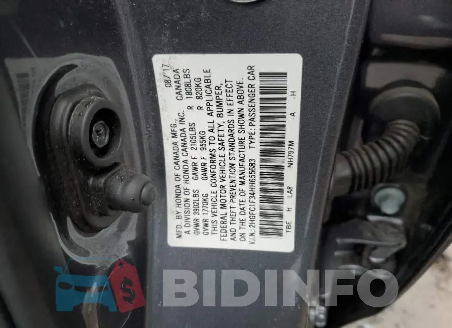 2HGFC1F34HH655683 Photo# 12