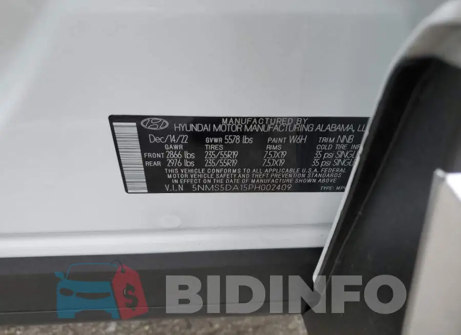 5NMS5DA15PH002409 Photo# 13