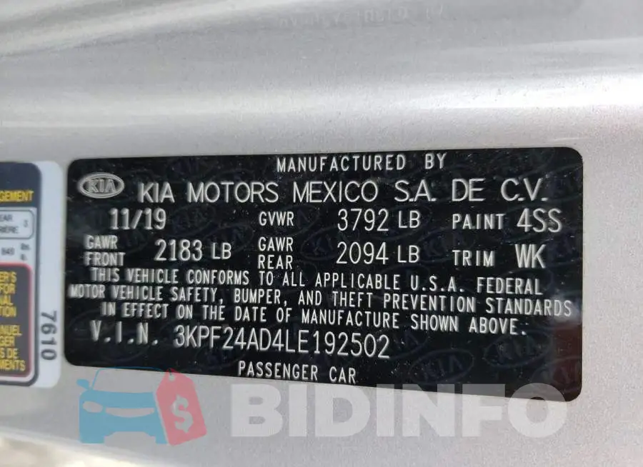 3KPF24AD4LE192502 Photo# 12
