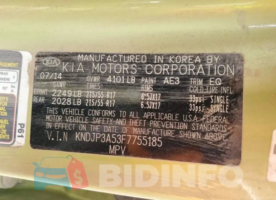 KNDJP3A53F7755185 Photo# 12