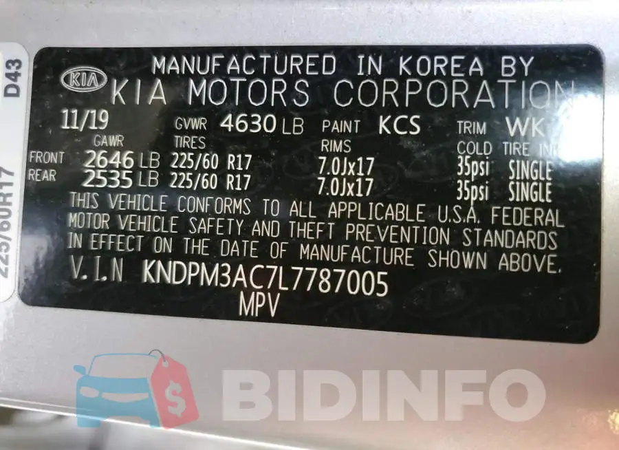 KNDPM3AC7L7787005 Photo# 12