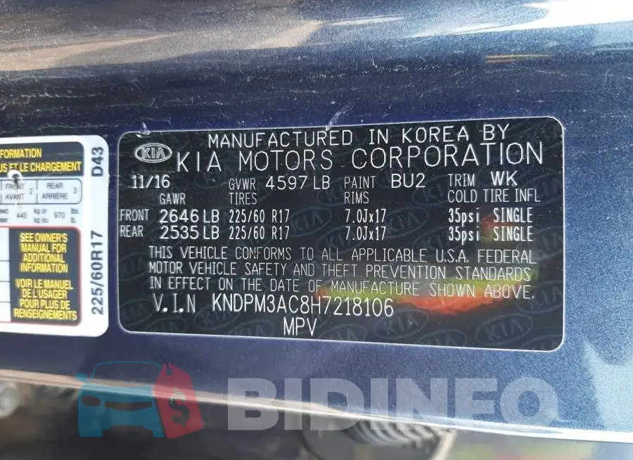 KNDPM3AC8H7218106 Photo# 12