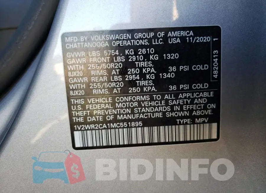 1V2WR2CA1MC551895 Photo# 13