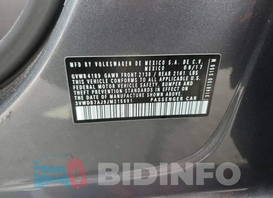 3VWDB7AJ9JM215691 Photo# 12
