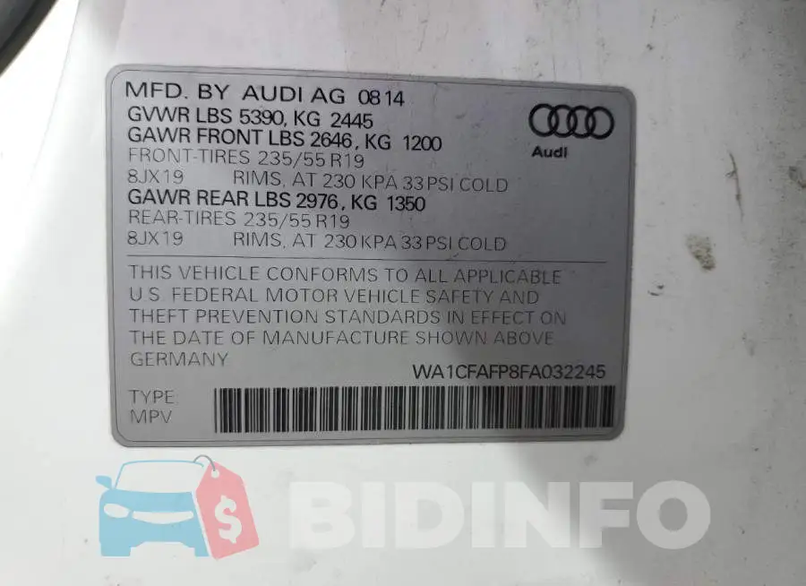 WA1CFAFP8FA032245 Photo# 13