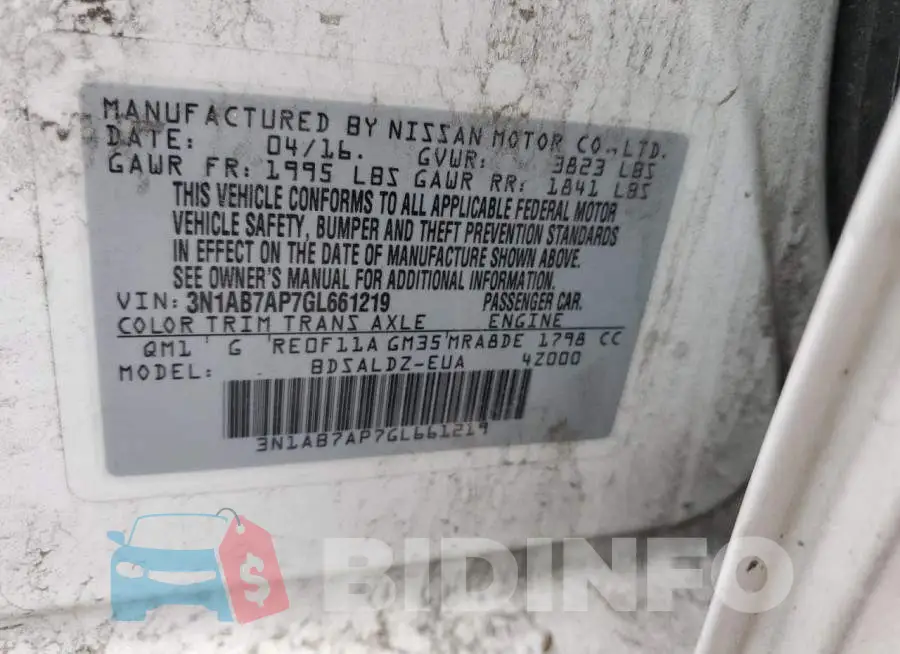 3N1AB7AP7GL661219 Photo# 12