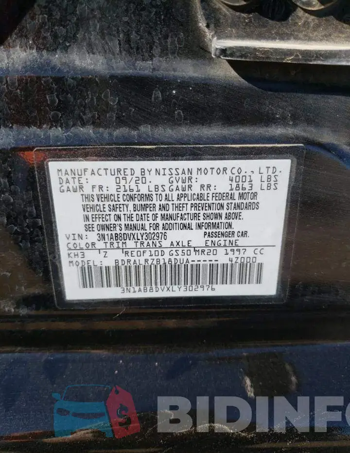 3N1AB8DVXLY302976 Photo# 13