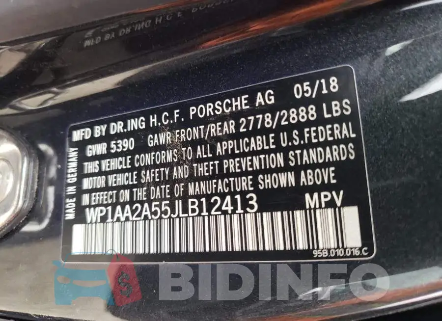 WP1AA2A55JLB12413 Photo# 12