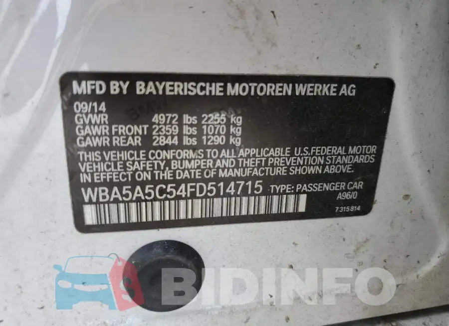 WBA5A5C54FD514715 Photo# 13