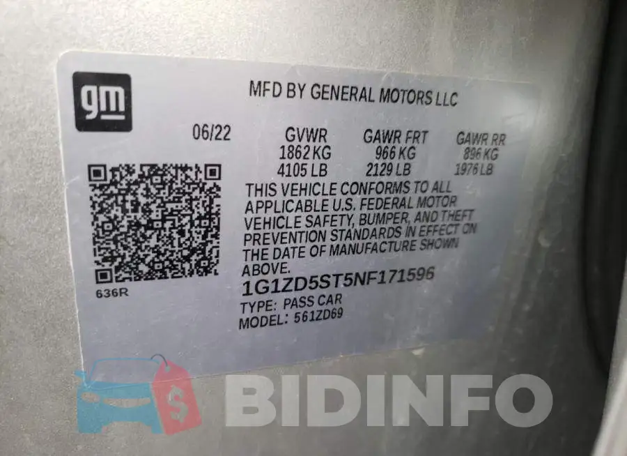 1G1ZD5ST5NF171596 Photo# 12