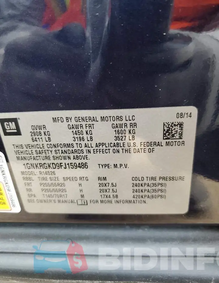 1GNKRGKD9FJ159486 Photo# 10