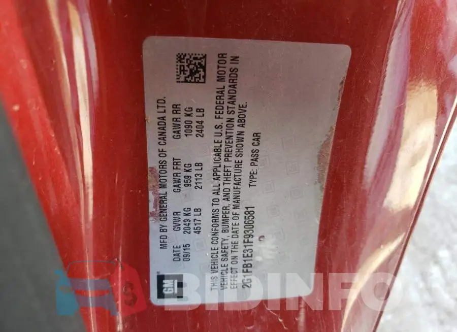 2G1FB1E31F9306581 Photo# 12