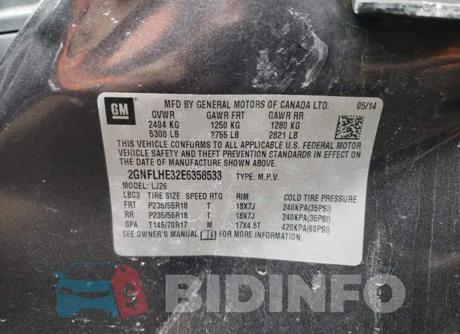 2GNFLHE32E6358533 Photo# 12