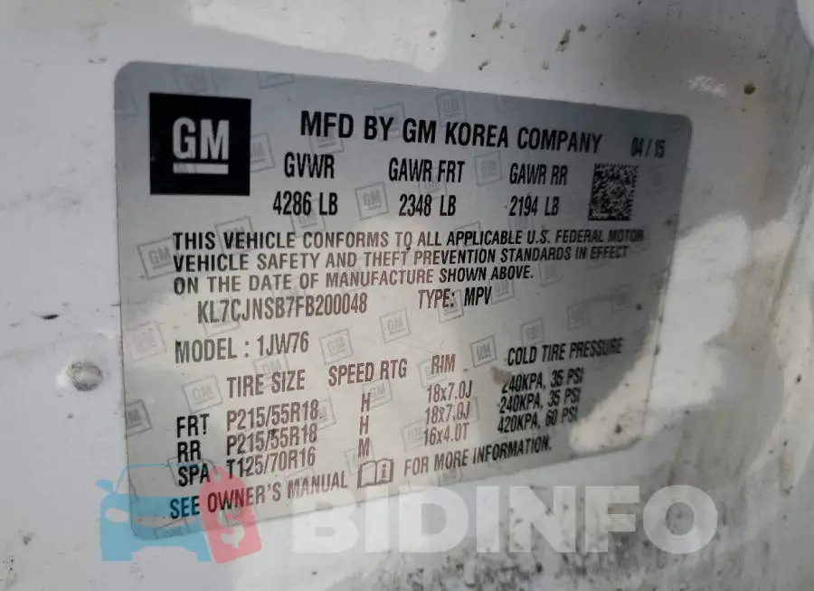 KL7CJNSB7FB200048 Photo# 13