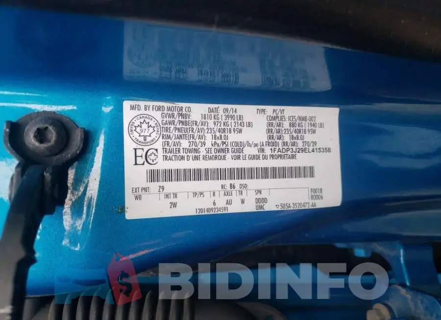 1FADP3J29EL415358 Photo# 12