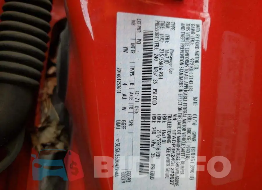 1FADP3K24GL272627 Photo# 12