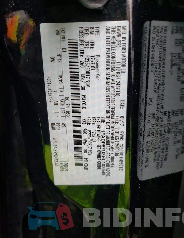 1FADP5FU3HL103949 Photo# 12