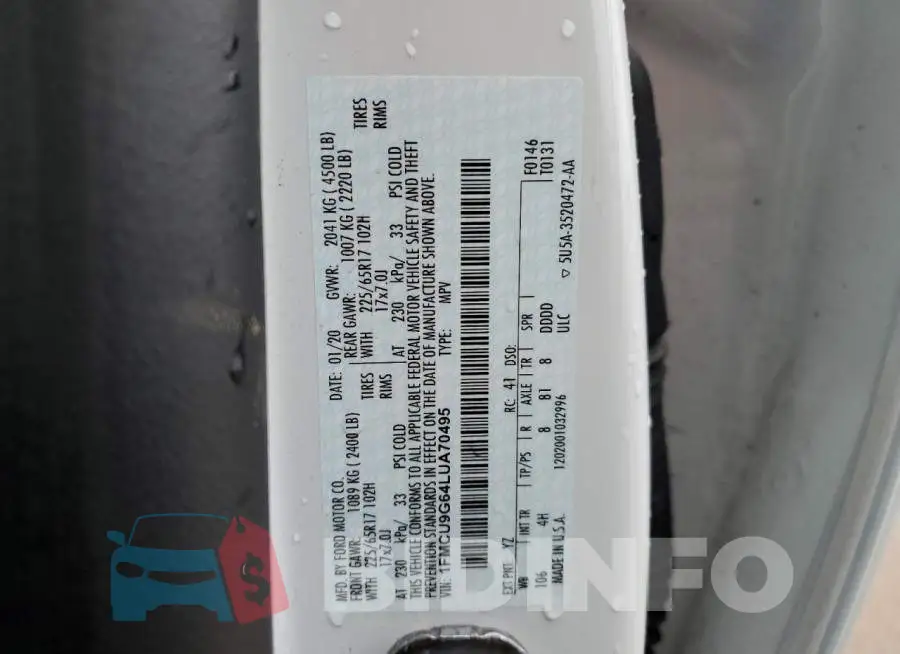 1FMCU9G64LUA70495 Photo# 13