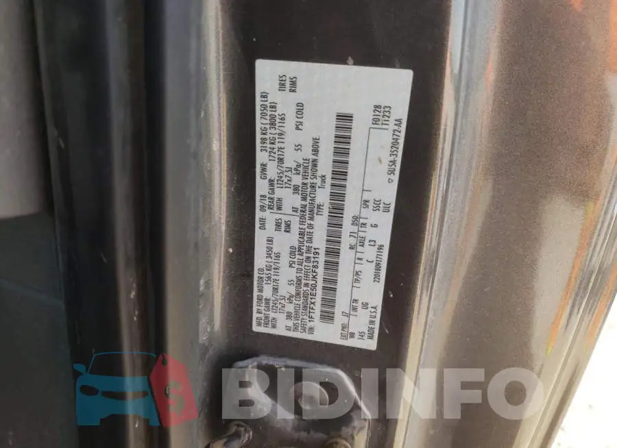 1FTFX1E50JKF83191 Photo# 12