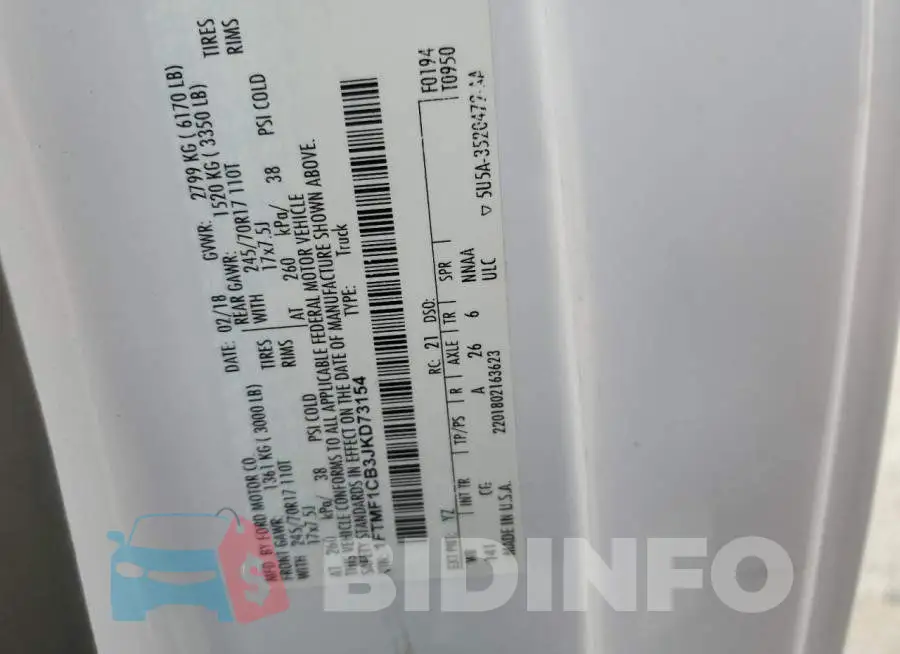 1FTMF1CB3JKD73154 Photo# 12