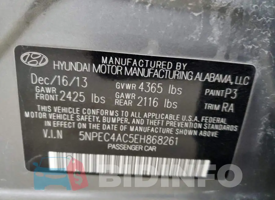 5NPEC4AC5EH868261 Photo# 12