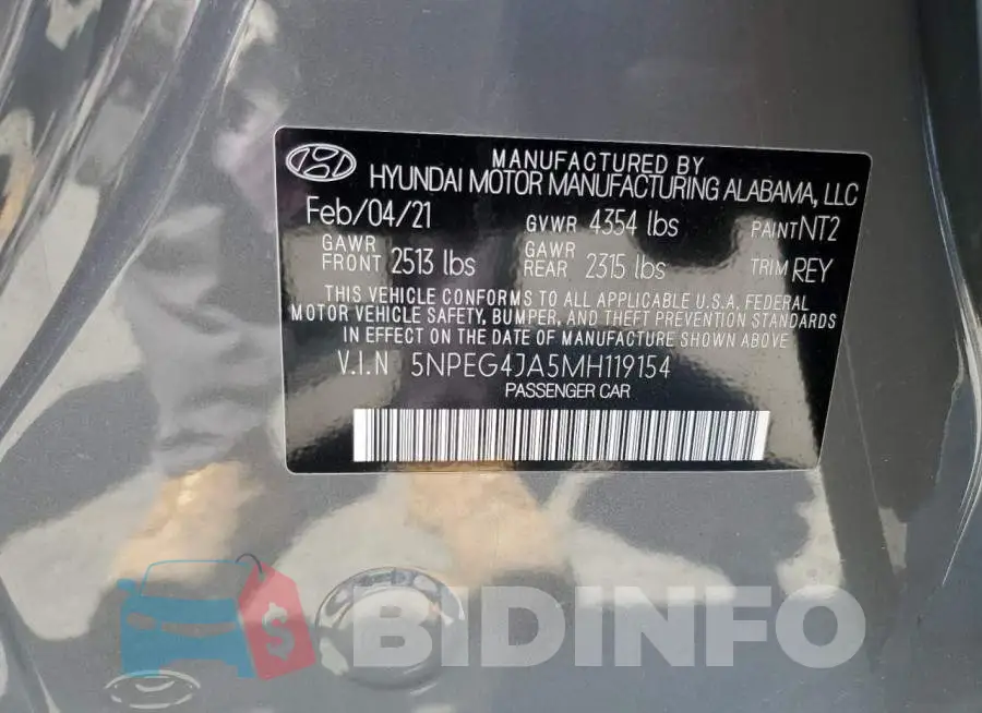 5NPEG4JA5MH119154 Photo# 13