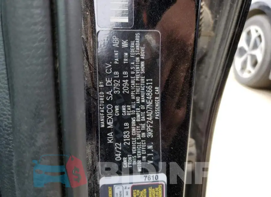 3KPF24AD7NE486611 Photo# 13