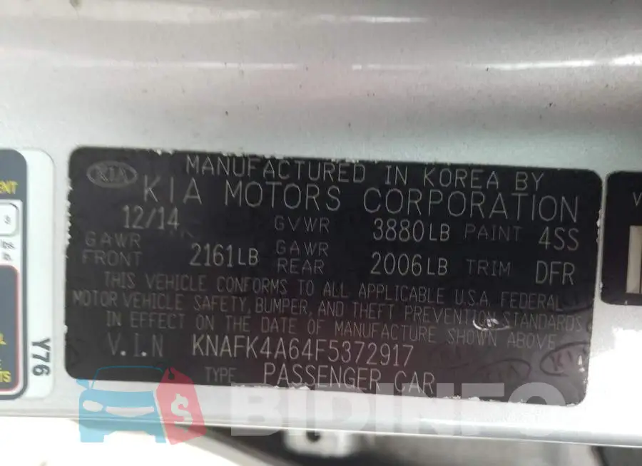 KNAFK4A64F5372917 Photo# 12