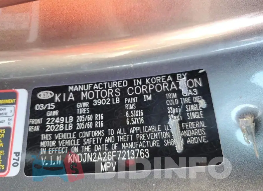 KNDJN2A26F7213763 Photo# 13