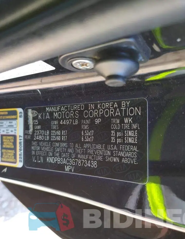 KNDPB3AC3G7873438 Photo# 10