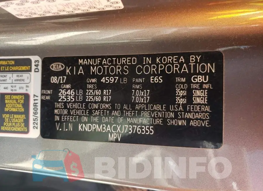 KNDPM3ACXJ7376355 Photo# 13