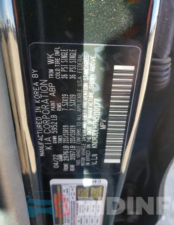 KNDRJDLH7N5110177 Photo# 14
