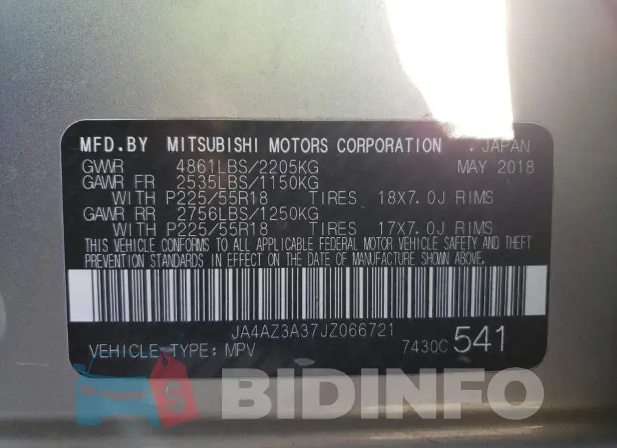 JA4AZ3A37JZ066721 Photo# 13