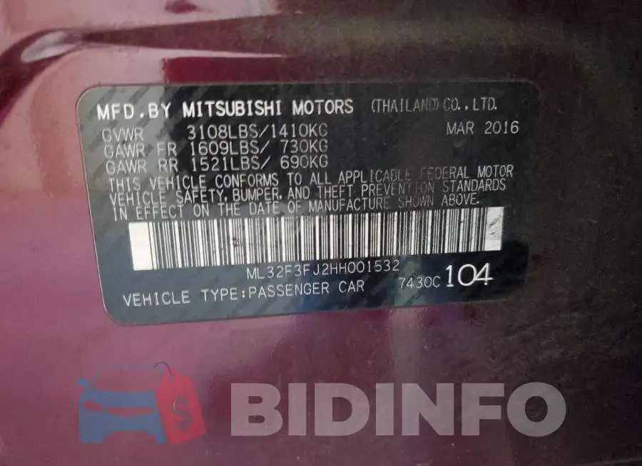 ML32F3FJ2HH001532 Photo# 13