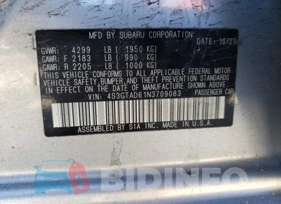 4S3GTAD61N3709083 Photo# 13