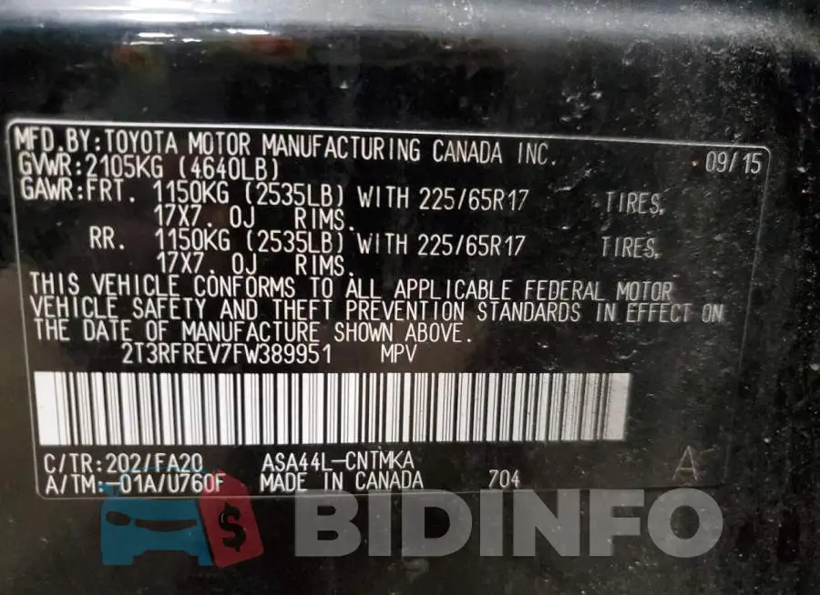 2T3RFREV7FW389951 Photo# 12