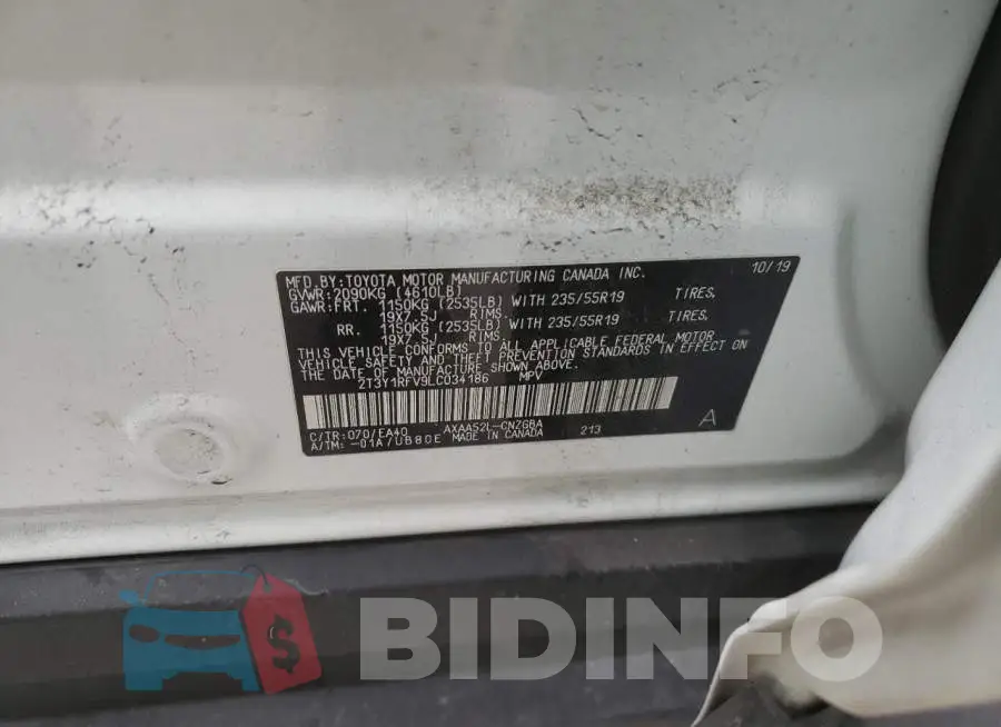 2T3Y1RFV9LC034186 Photo# 13