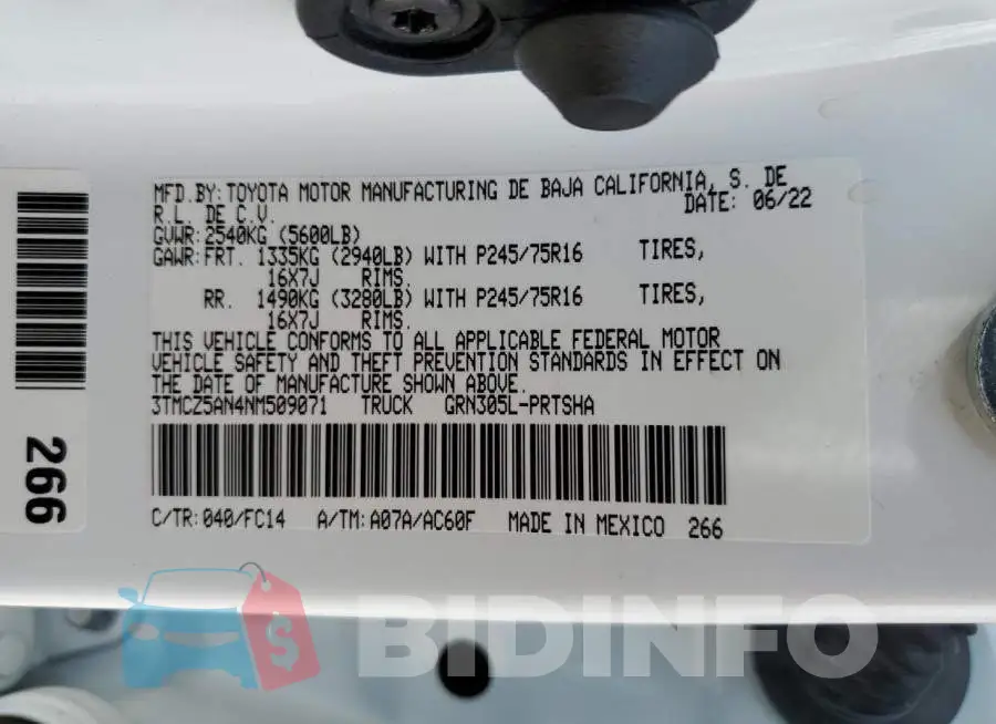 3TMCZ5AN4NM509071 Photo# 12