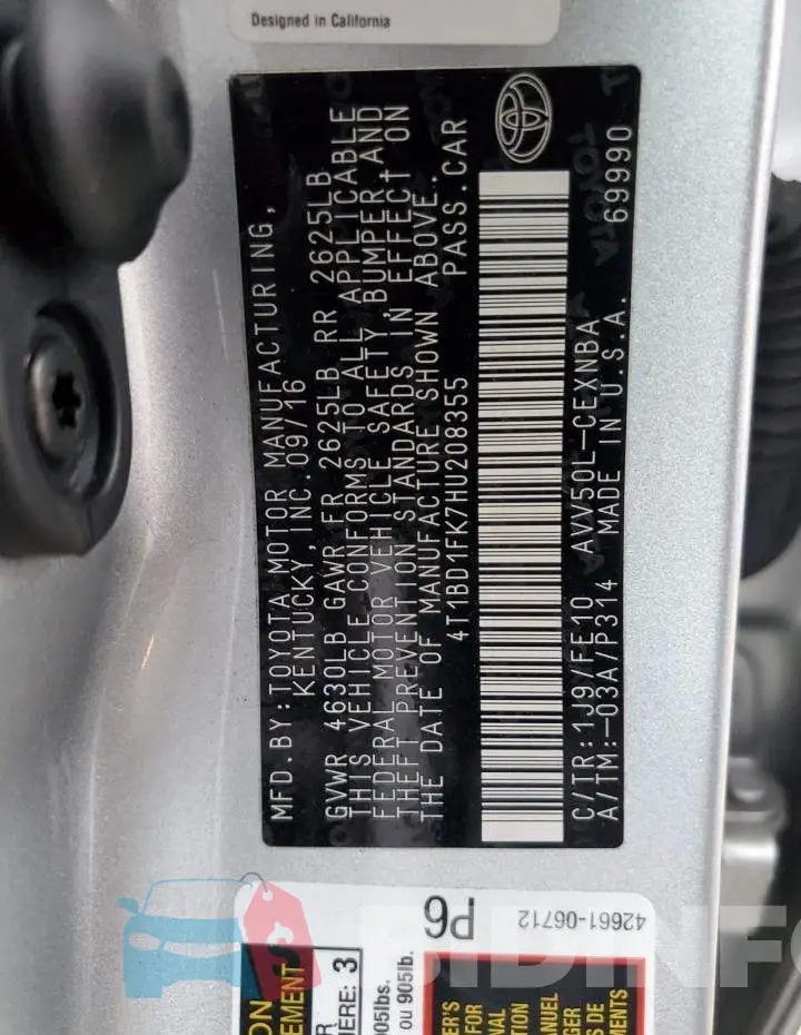4T1BD1FK7HU208355 Photo# 13