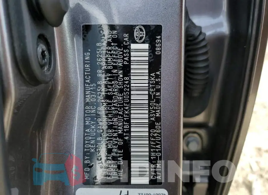 4T1BF1FK4FU052248 Photo# 13