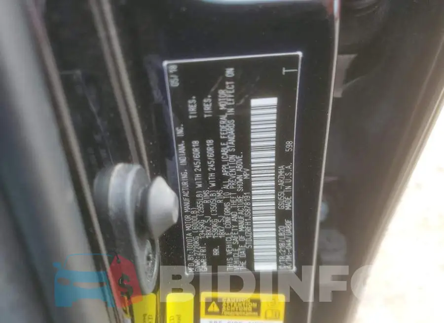 5TDJZRFH1JS878191 Photo# 14