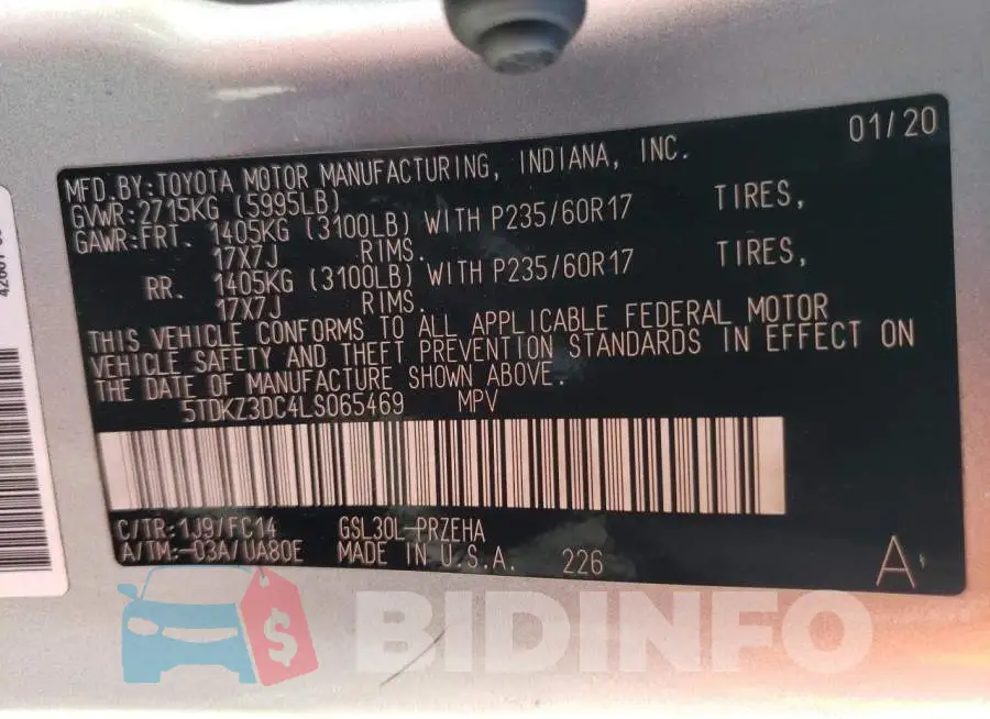 5TDKZ3DC4LS065469 Photo# 13